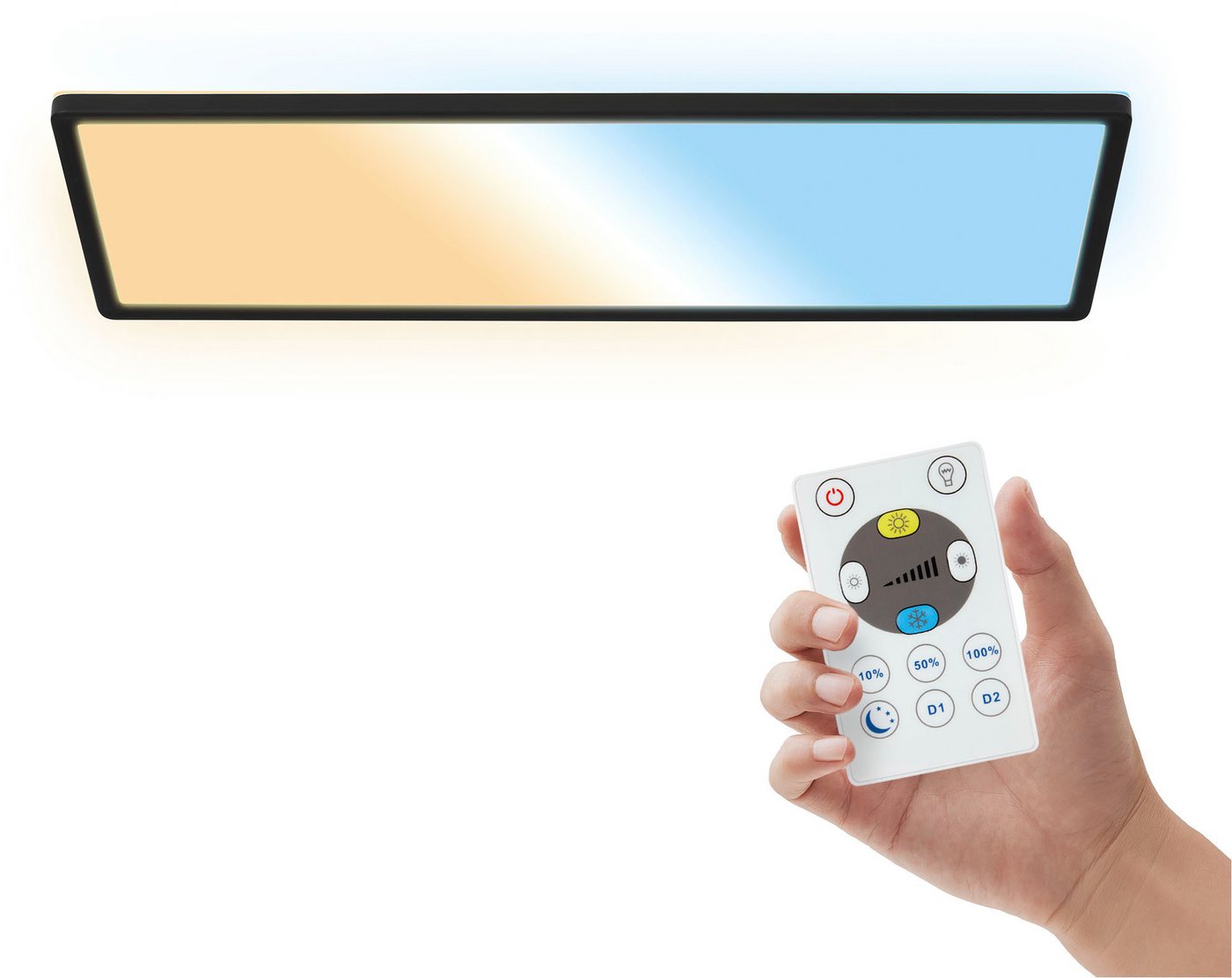 B.K.Licht LED Panel SHALLOW, LED fest integriert, Neutralweiß, 58x20x3 cm, Badlampe, Badezimmer, Küche, Wohnzimmer – Bild 3 von 5