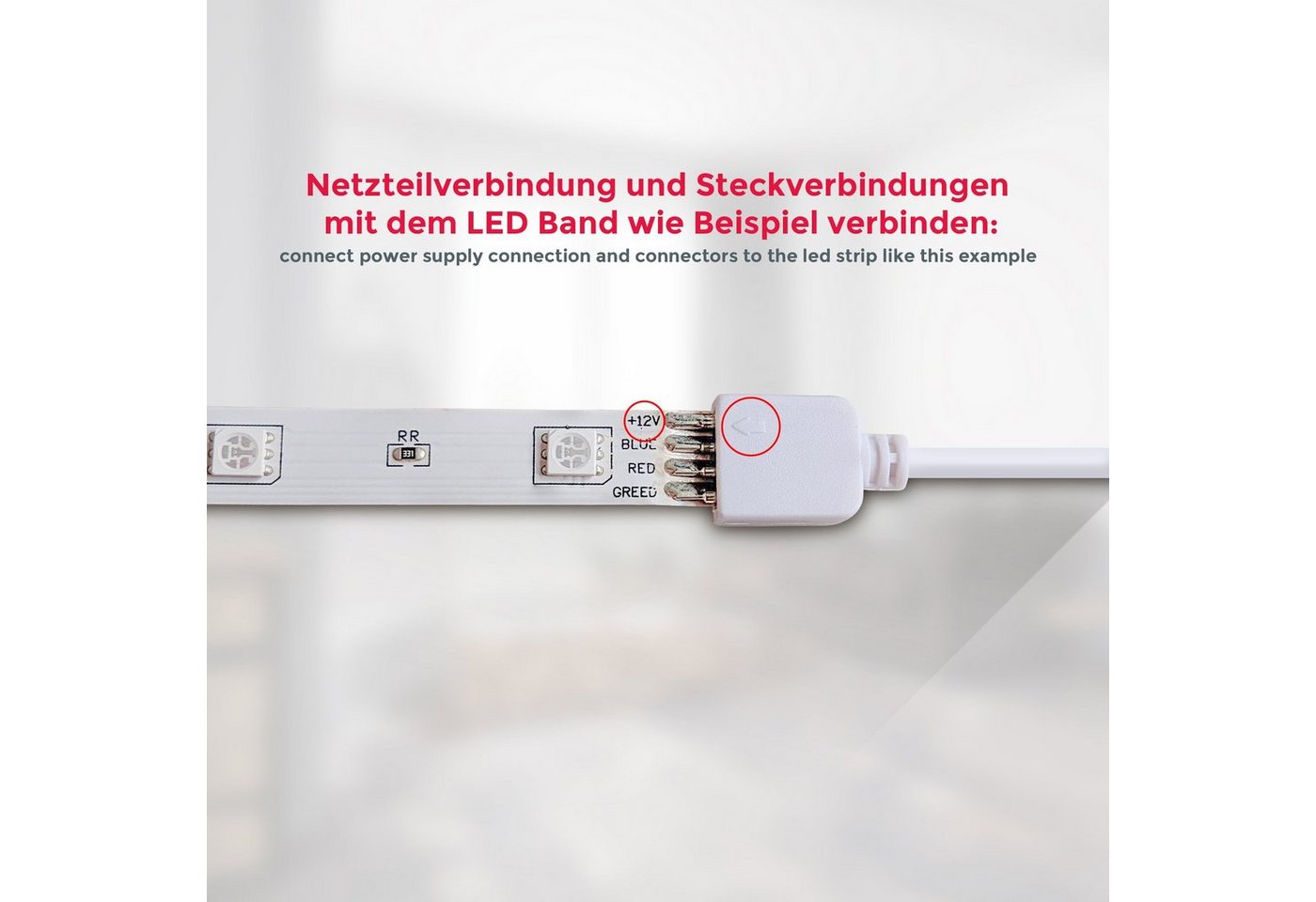 B.K.Licht LED-Streifen Lucilla, LED Band, RGB, Fernbedienung, selbstklebend, Farbwechsel, kürzbar – Bild 3 von 5