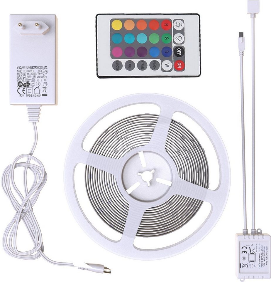 B.K.Licht LED-Streifen Lucilla, LED Band, RGB, Fernbedienung, selbstklebend, Farbwechsel, kürzbar – Bild 4 von 5
