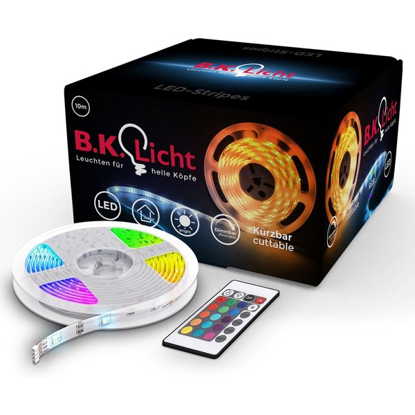 B.K.Licht LED-Streifen Lucilla, LED Band, RGB, Fernbedienung, selbstklebend, Farbwechsel, kürzbar