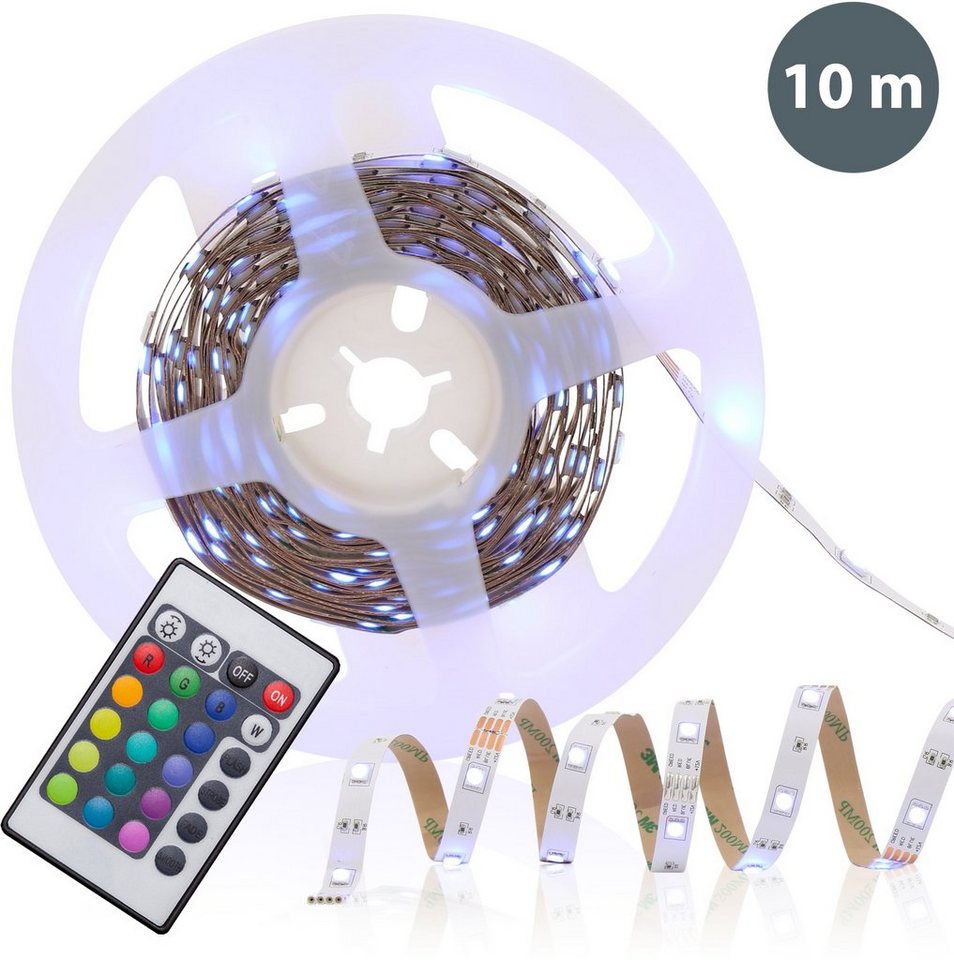 B.K.Licht LED-Streifen Lucilla, LED Band, RGB, Fernbedienung, selbstklebend, Farbwechsel, kürzbar – Bild 4 von 5