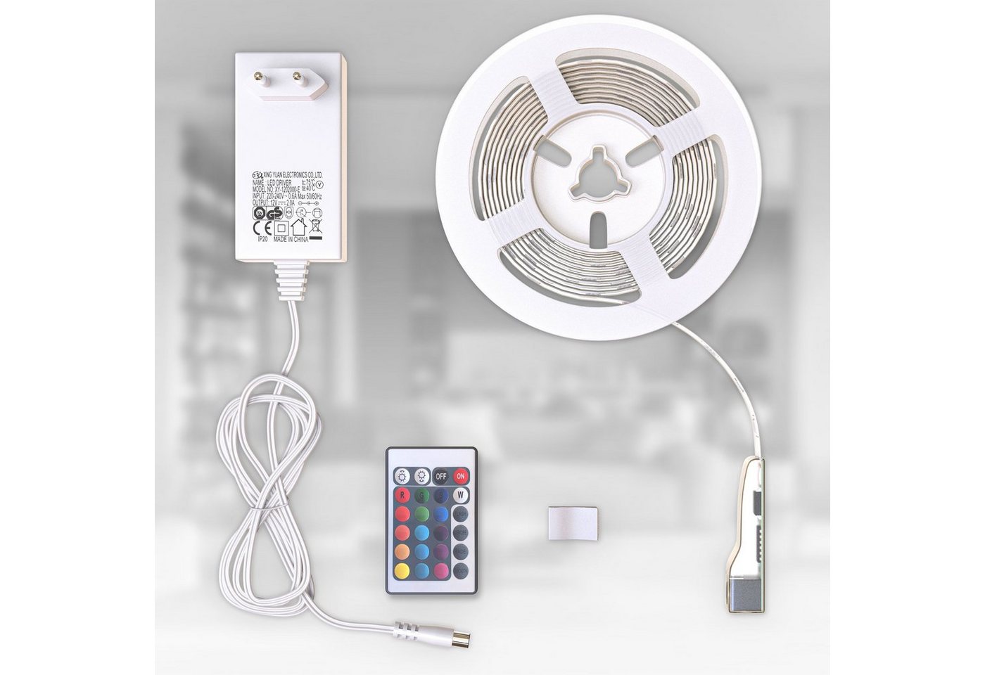 B.K.Licht LED Stripe, LED Band 3m, silikonbeschichtet, RGB, Fernbedienung, selbstklebend – Bild 2 von 5