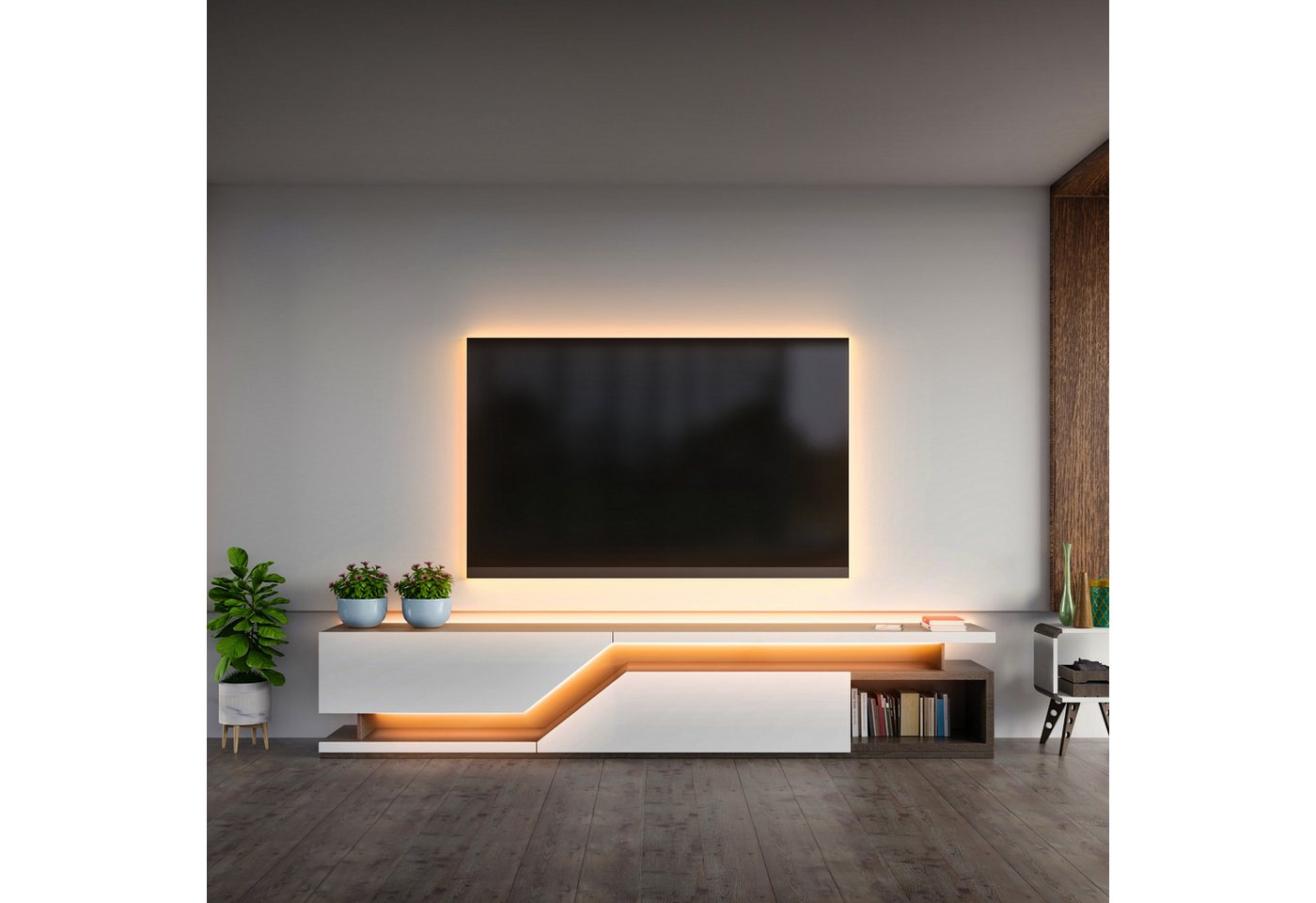 B.K.Licht LED Stripe USB LED Strip, 5 m, mit Farbwechsel, 150-flammig, Lichtleiste, mit Fernbedienung, selbstklebend – Bild 2 von 5