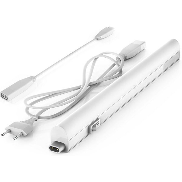 B.K.Licht Lichtleiste, LED fest integriert, Neutralweiß, Unterbauleuchte, Küchenlampe, Stecksystem, 4W 400 Lumen 4.000K, weiß