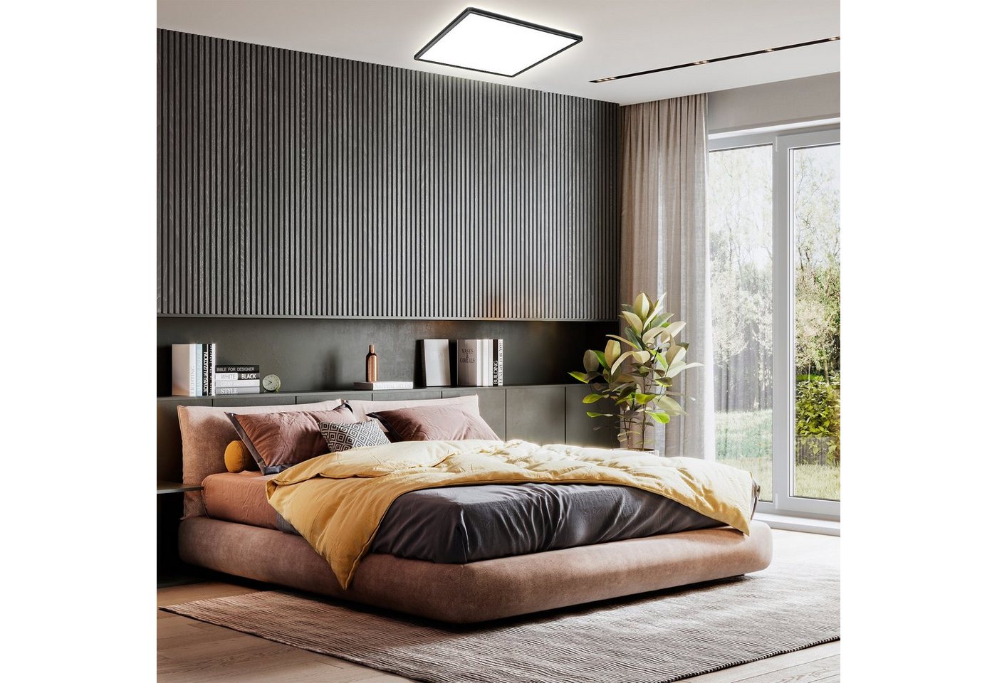B.K.Licht Panel, LED fest integriert, Neutralweiß, Deckenleuchte, 22 Watt, ultra-flach, indirektes Licht, neutralweiß – Bild 4 von 5