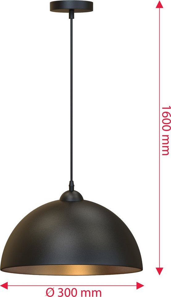 B.K.Licht Pendelleuchte Auriga, ohne Leuchtmittel, LED Design Hängelampe schwarz-gold Hänge-Leuchte Küche Deckenlampe E27 – Bild 4 von 5