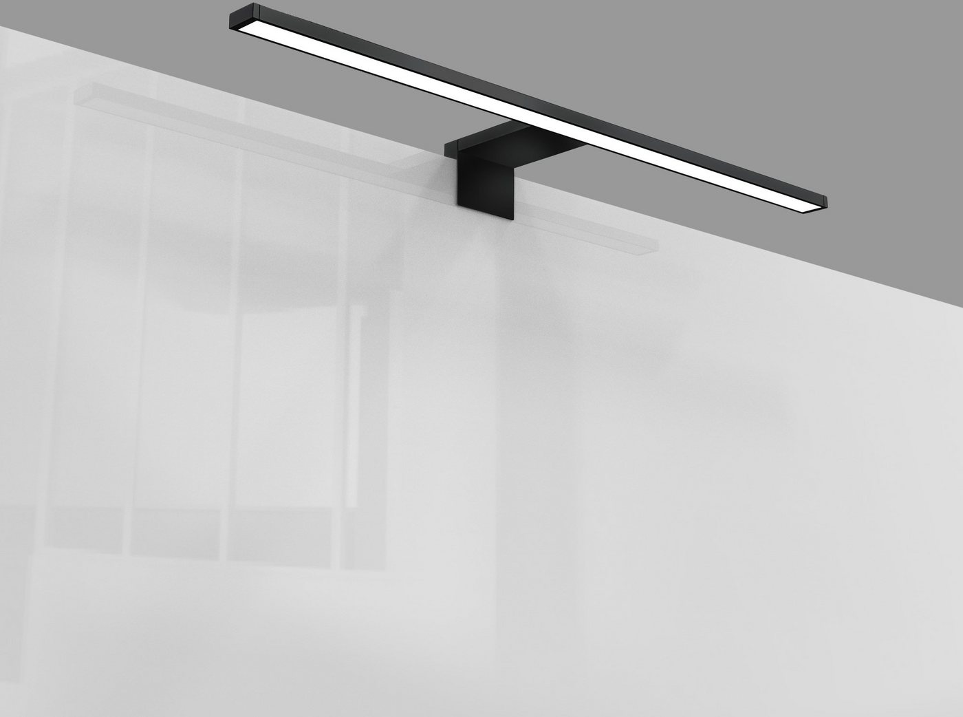 B.K.Licht Spiegelleuchte BK Spiegellampe Bad, neutralweiße Lichtfarbe, klemmbar, LED fest integriert, Neutralweiß, 8W, 4.000K neutralweißes Licht, IP44, Spritzw – Bild 4 von 5