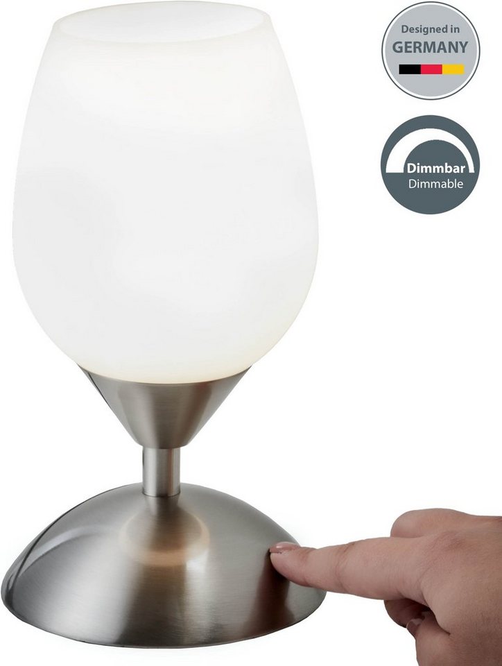 B.K.Licht Tischleuchte, ohne Leuchtmittel, Touchlampe, dimmbar, Nachttisch-Lampe, Schreibtischlampe, Wohnzimmer – Bild 4 von 5