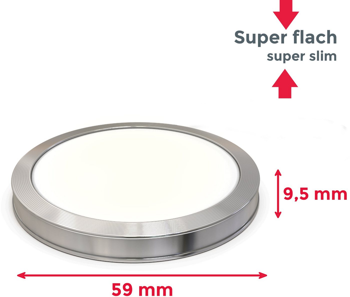 B.K.Licht Unterschrankleuchte, LED fest integriert, Warmweiß, Schranklicht, Unterbauleuchte, flach, Aufputz-Strahler, Spots, 6er SET – Bild 5 von 5
