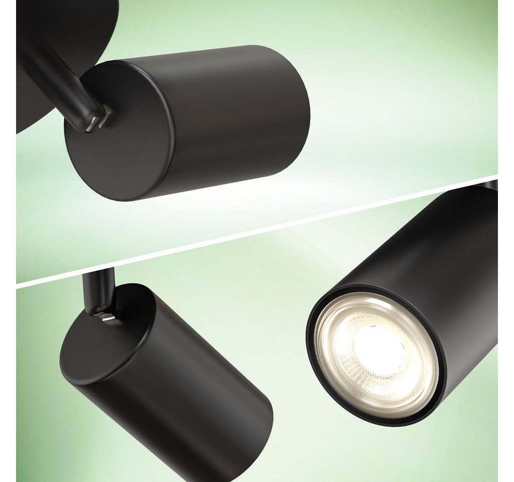 B.K.Licht Wandleuchte BKL1627, LED wechselbar, 2700K - Extra-Warmweiß, LED Wandlampe 8x15,5 cm Schwarz 2W 450lm GU10 Bettlampe Schlafzimmer – Bild 5 von 5