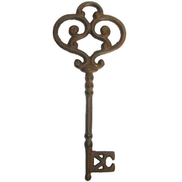 B&S Dekoobjekt Nostalgischer Dekoschlüssel aus Gusseisen antik braun 21 cm