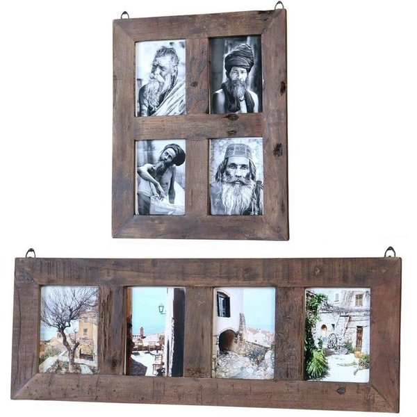 baario Bilderrahmen Collage Altholz Bilderrahmen RUSTI 50x40cm, Collage 13x18 Vintage 4 Bilder Treibholz
