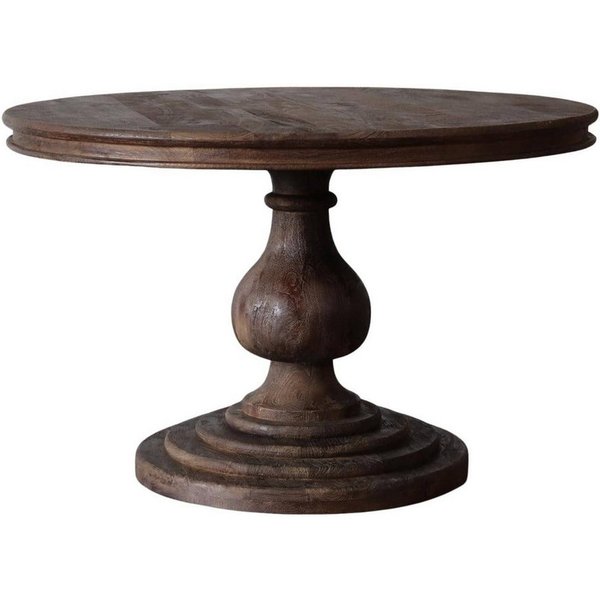 baario Esstisch Esstisch HARRISON dunkelbraun Ø100, rund massiv Mangoholz Landhaus Antik Design