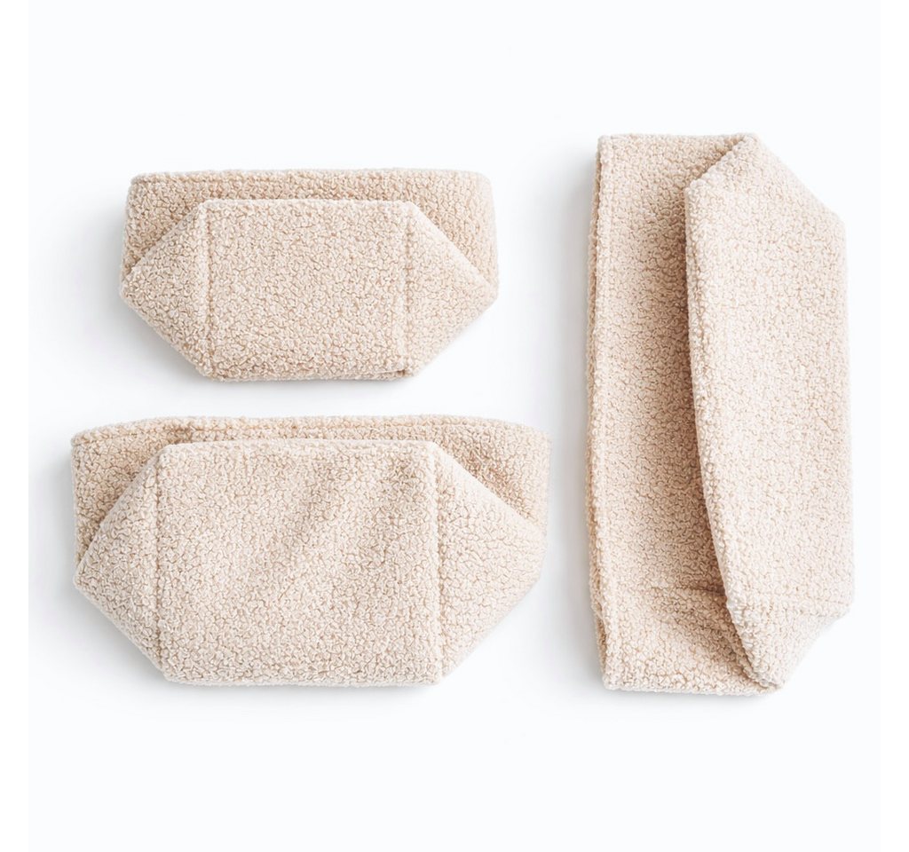 BABEES Dekokorb 3-er SET Organizer Utensilo Aufbewahrungskorb Wickeltisch Baby, BOUCLE Körbchen Wohnzimmer, Kinderzimmer, Badezimmer, Deko Korb – Bild 2 von 5
