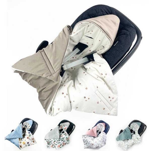 Einschlagdecke Babyschale Autositz mit Klettverschluss, 0-6 0-12 Monaten, Wattiert, BABEES