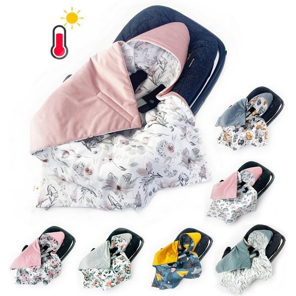 Einschlagdecke Leichte Einschlagdecke Babyschale Autositz Frühling Sommer, BABEES, Atmungsaktive weiche Baumwollen, für Neugeborenen und Kleinkinder