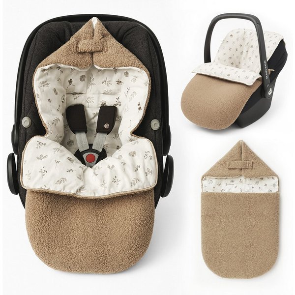 BABEES Fußsack Einschlagdecke für Babyschale Kinderwagen BOUCLE Ganzjährig, Frühling Einschlagdecke Baby universal 3-Punkt und 5-Punkt Gurt