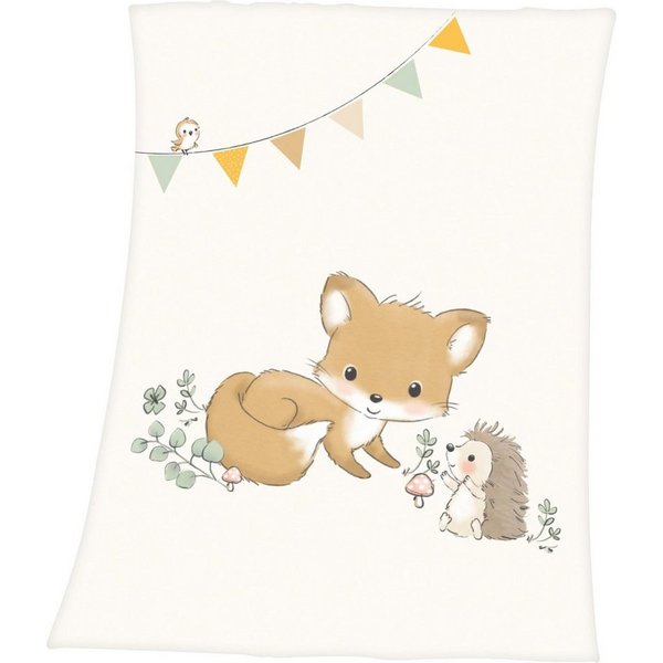 Babydecke Waldfreunde, Baby Best, mit niedlichem Tiermotiv, Kuscheldecke