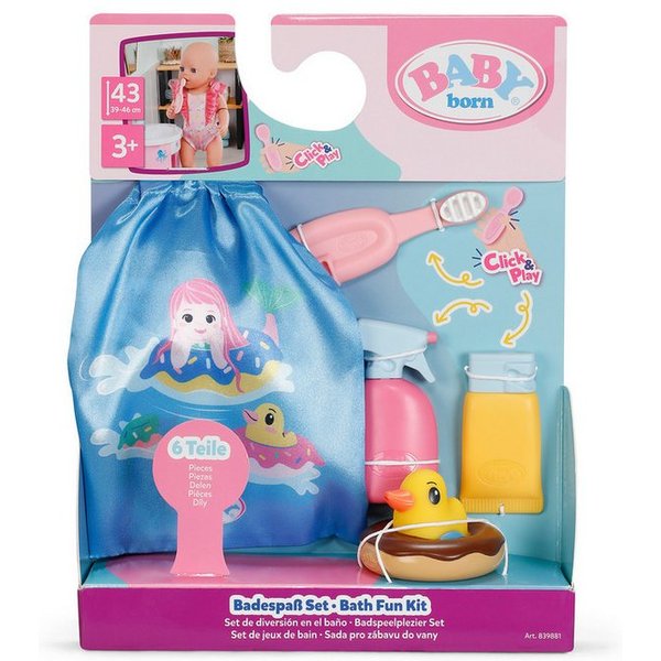 Baby Born Puppen Accessoires-Set Badespaß Set, passend für Click & Play BABY born Puppen