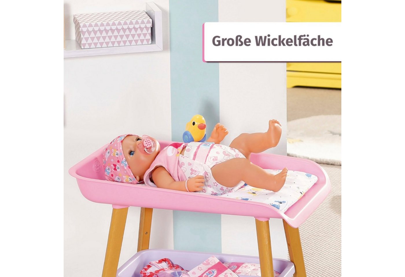 Baby Born Puppenwickeltisch, mit Wickelauflage und Tuchhalter – Bild 5 von 5