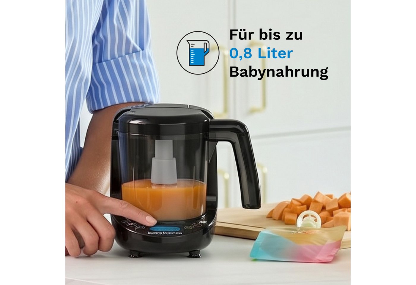 Baby Brezza Babynahrungszubereiter, 400 W, Dampfgart & püriert automatisch für frische Babynahrung – Bild 4 von 5