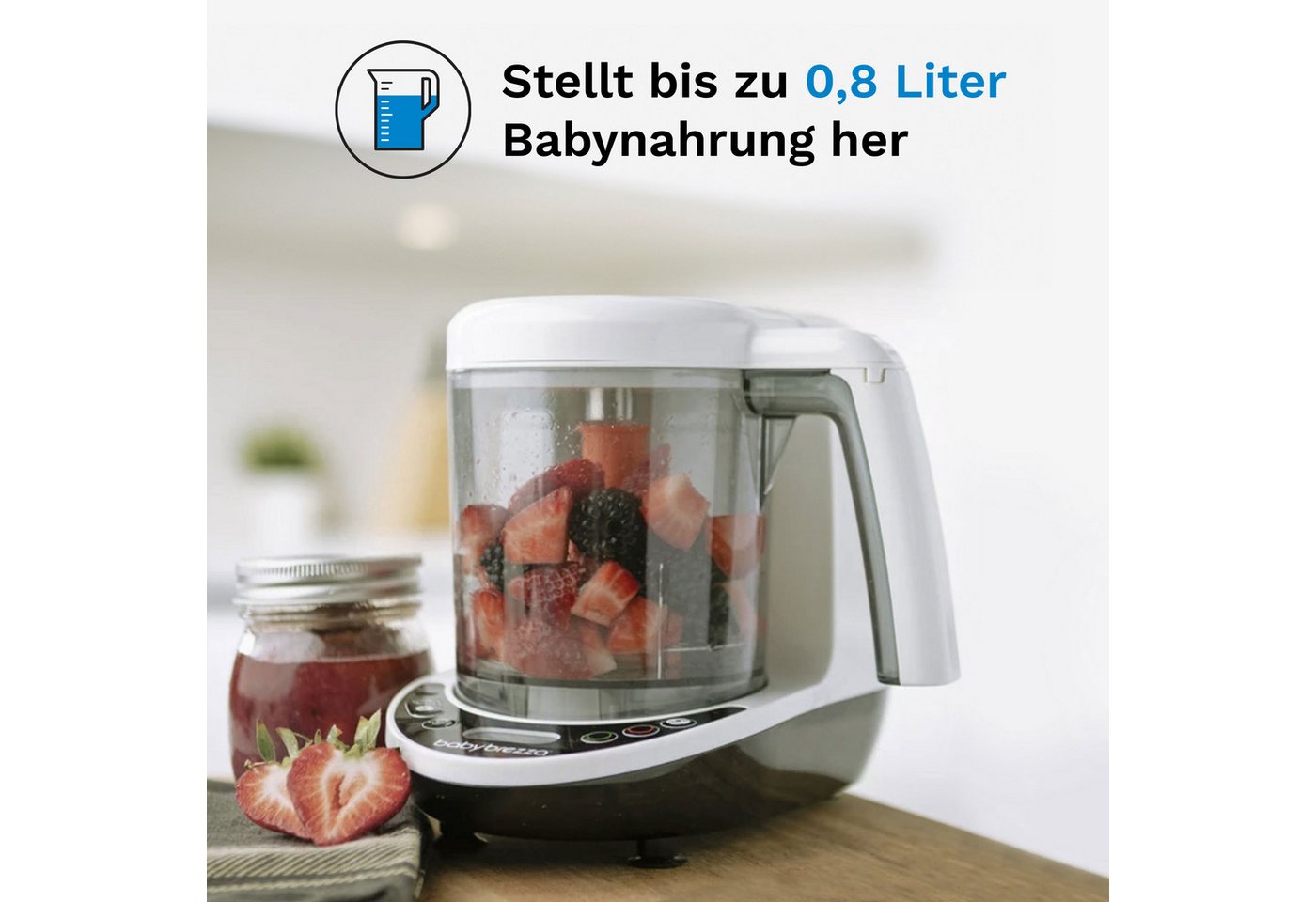 Baby Brezza Babynahrungszubereiter, 400 W, Dampfgart & püriert automatisch für frische Babynahrung – Bild 4 von 5
