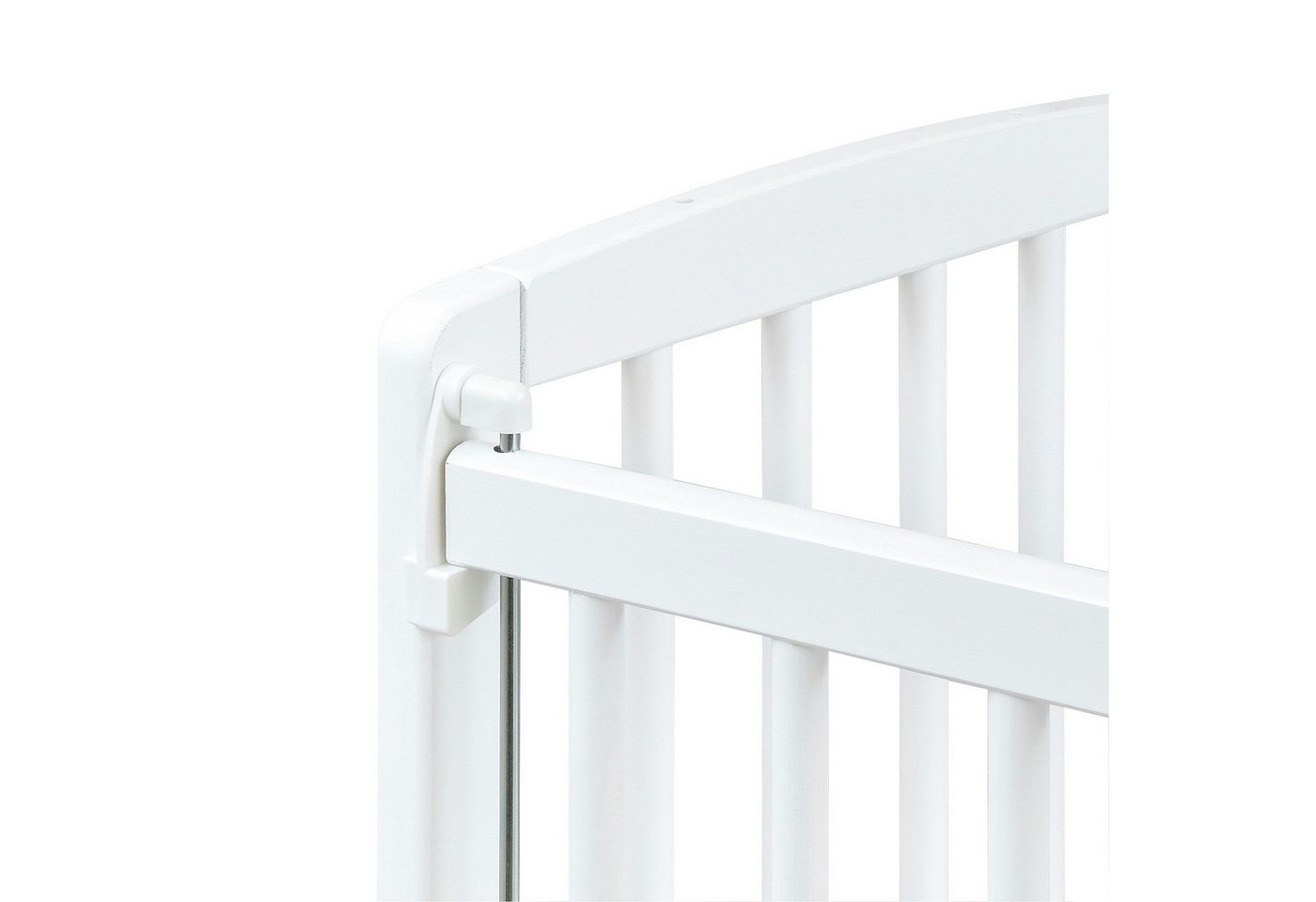 Baby-Delux Beistellbett Beistellbett, Babybett Stubenbett 90x40 weiß Kiefer mit Rollen Matratze – Bild 5 von 5