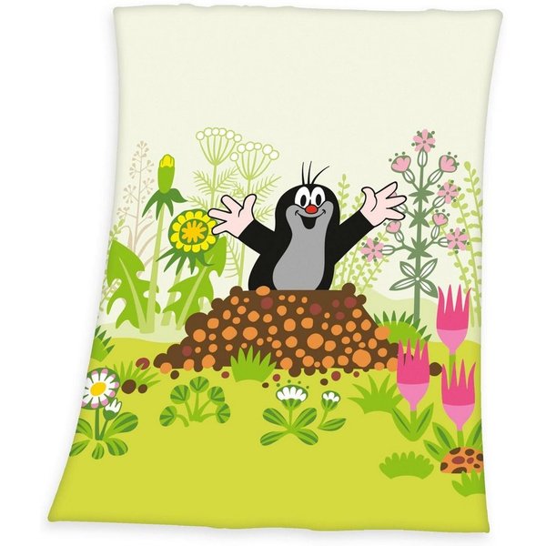 Babydecke Der kleine Maulwurf, mit süßem Motiv, Kuscheldecke