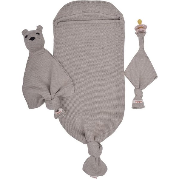 Babydecke Minora Baby Strickwaren Cocoon-Tedy Swaddle Set, 0-8 Monate, Minora