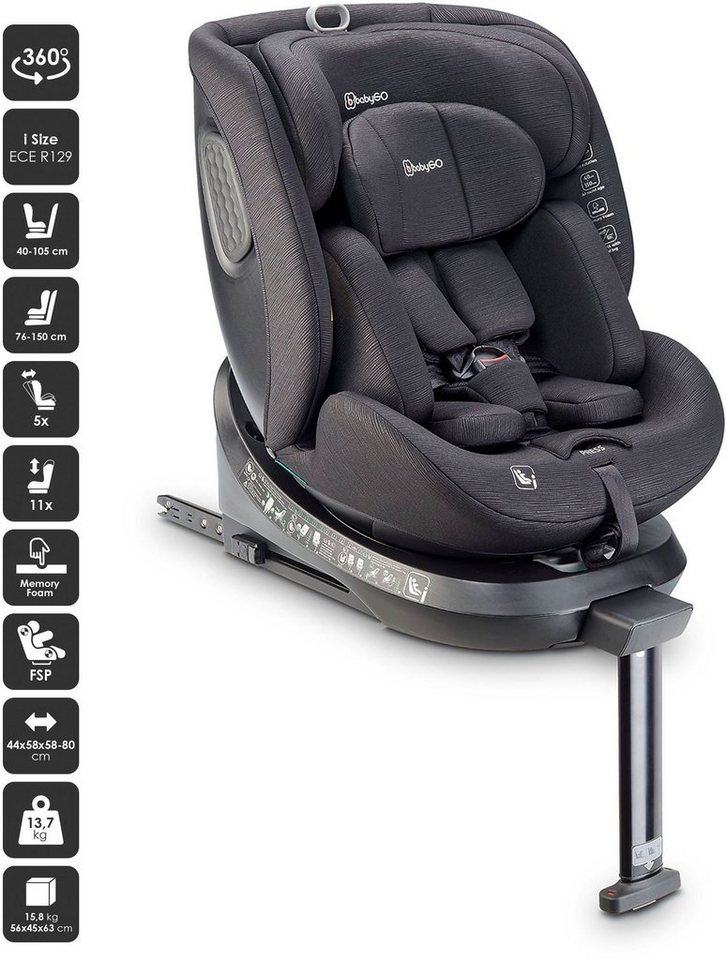 BabyGo Autokindersitz Move 360 I Size, ab: 40 cm, bis: 150 cm, für Körpergröße von 40-150 cm – Bild 3 von 5