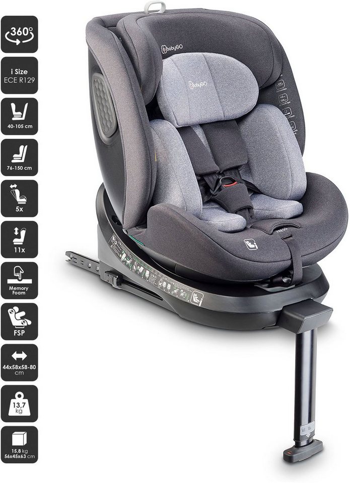BabyGo Autokindersitz Move 360 I Size, ab: 40 cm, bis: 150 cm, für Körpergröße von 40-150 cm – Bild 3 von 5