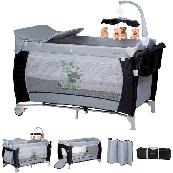 BabyGo Baby-Reisebett Sleeper Deluxe, black, mit Musik-Mobile