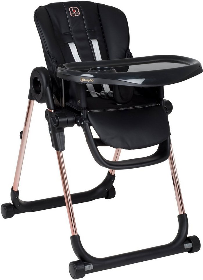 BabyGo Hochstuhl Divan, Gold schwarz, platzsparend zusammenklappbar – Bild 2 von 5