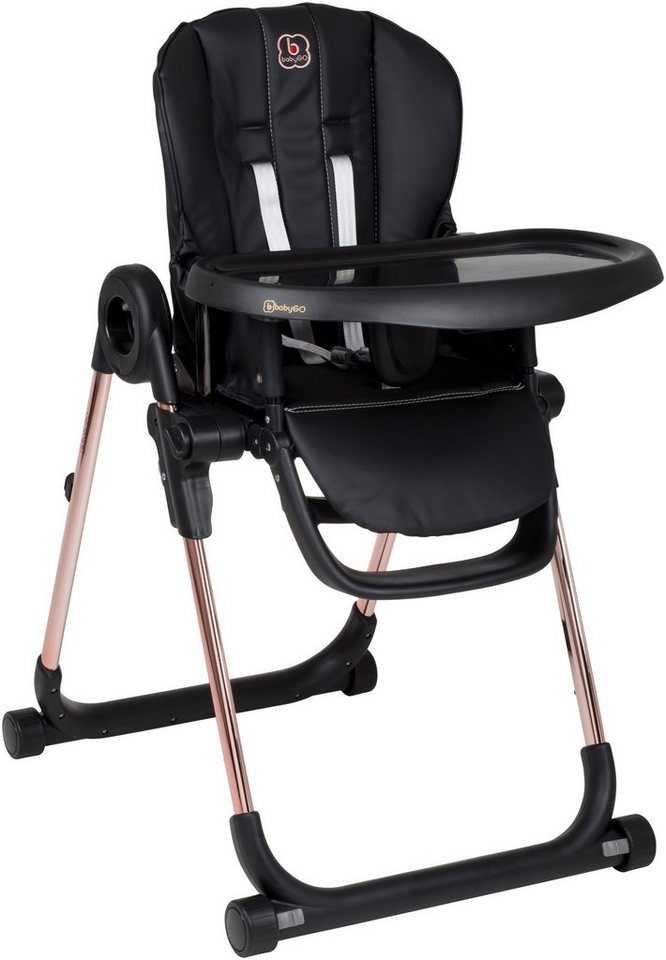 BabyGo Hochstuhl Divan, Gold schwarz, platzsparend zusammenklappbar – Bild 3 von 5
