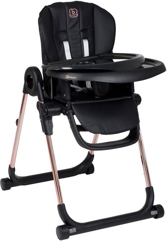 BabyGo Hochstuhl Divan, Gold schwarz, platzsparend zusammenklappbar – Bild 4 von 5