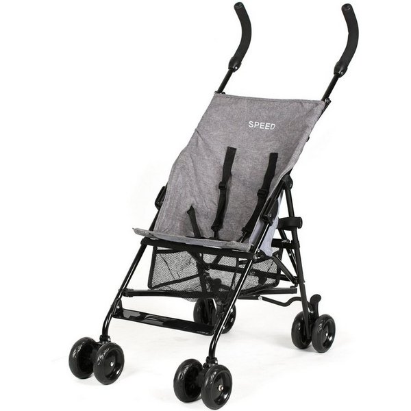 Babytrold Kinder-Buggy Speed Buggy Schwarz klappbar, 4 kg, bis 15 kg, mit Korb, leicht mit nur ca. 4 kg, perfekt für Reisen, für Alltag