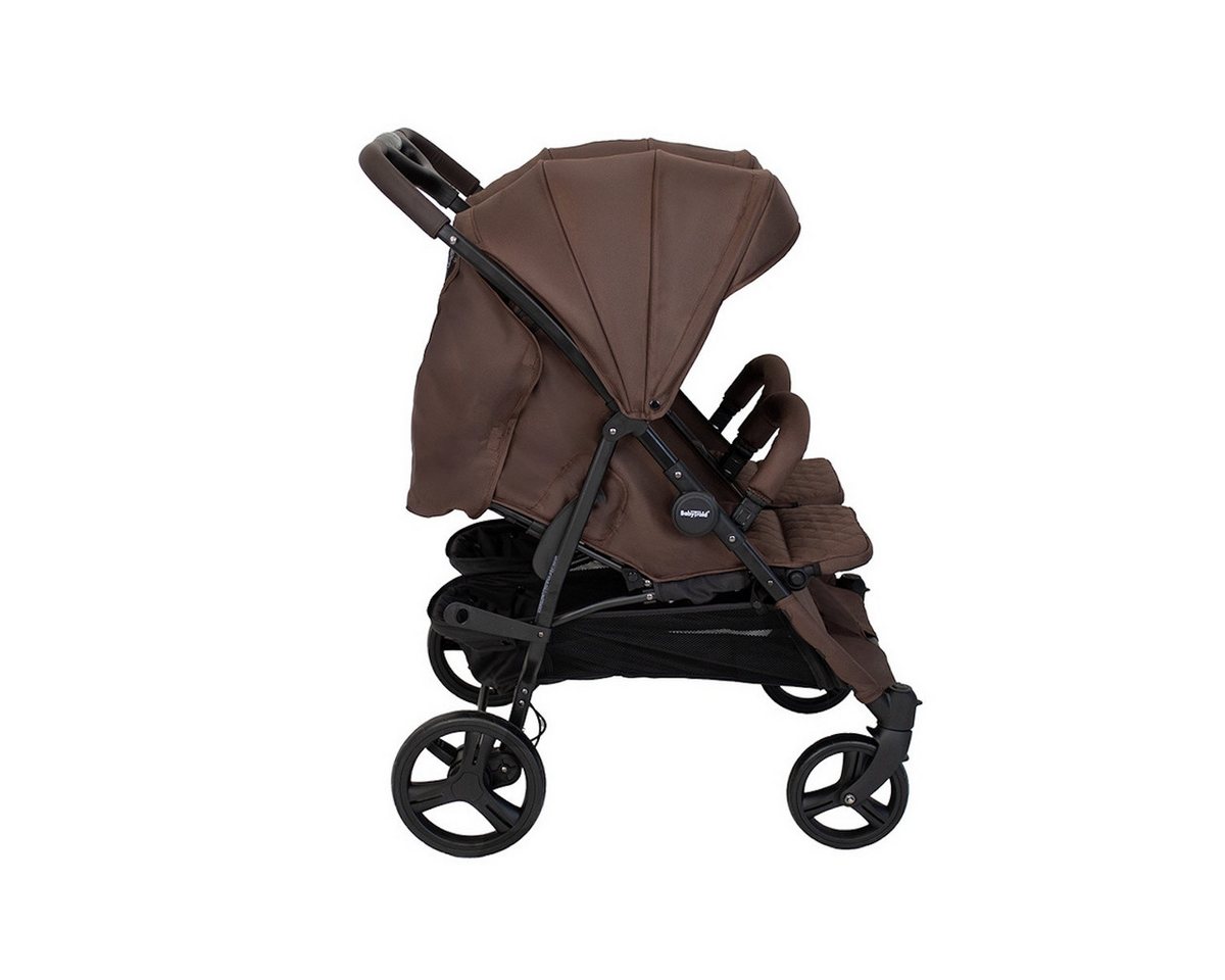 Babytrold Zwillingsbuggy OS2 Zwillingsbuggy Olive, verstellbar, pannensichere Räder, Großer Einkaufskorb, viel Stauraum – Bild 5 von 5