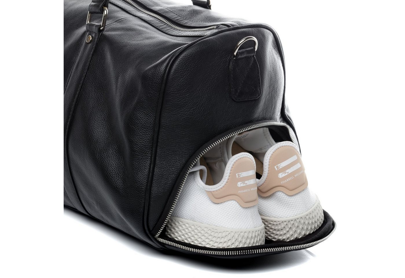 BACCINI Reisetasche echt Leder Weekender groß schwarz-48-cm, Echtleder Reisegepäck für Damen & Herren, Sporttasche XL schwarz – Bild 5 von 5
