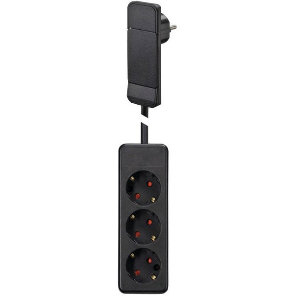 Bachmann SmartPlug Flachstecker Steckdosenleiste (Kabellänge 1.6 m), mit 3x Schutzkontakt Steckdosenleiste, 933.014