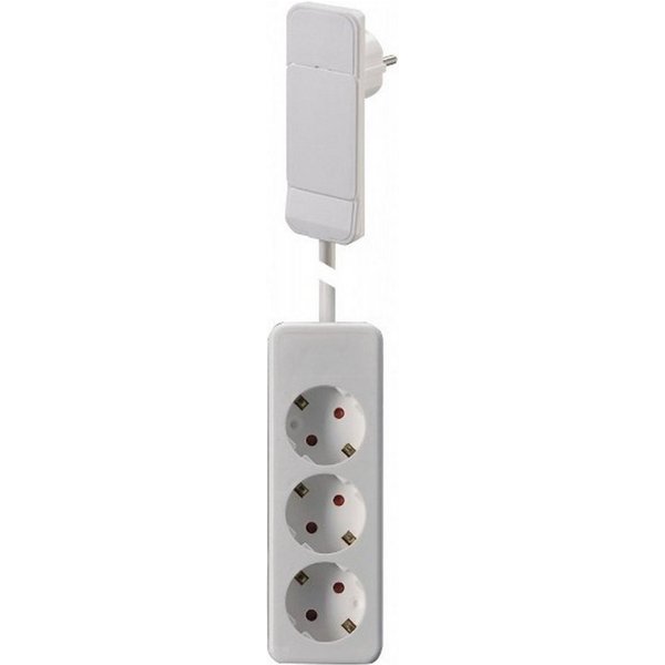 Bachmann SmartPlug Flachstecker Steckdosenleiste (Kabellänge 1.6 m), mit 3x Schutzkontakt Steckdosenleiste, 933.015