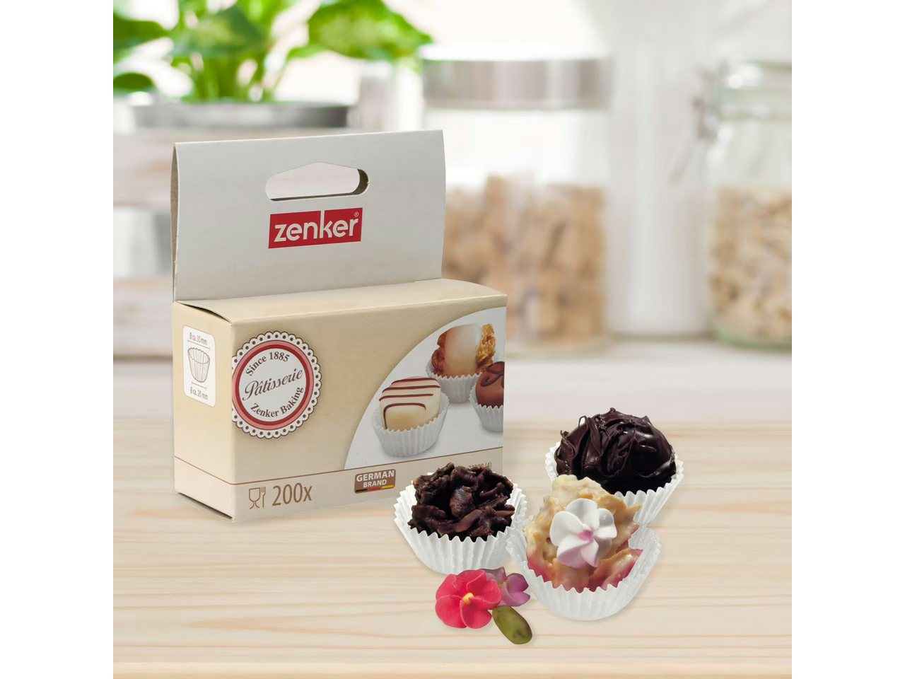 Zenker Backblech Zenker Papier-Pralinenförmchen 200 Stück, Leinen – Bild 2 von 3