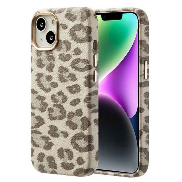 Selencia Backcover Selencia Sabi Backcover Leopardenmuster mit MagSafe Apple iPhone 14 -
