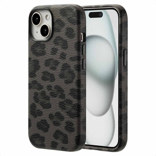 Selencia Backcover Selencia Sabi Backcover Leopardenmuster mit MagSafe Apple iPhone 15 -