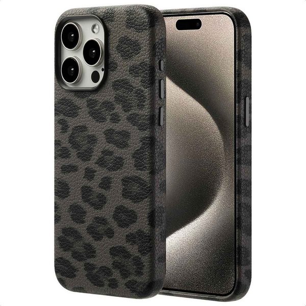 Selencia Backcover Selencia Sabi Backcover Leopardenmuster mit MagSafe Apple iPhone 15 Pr
