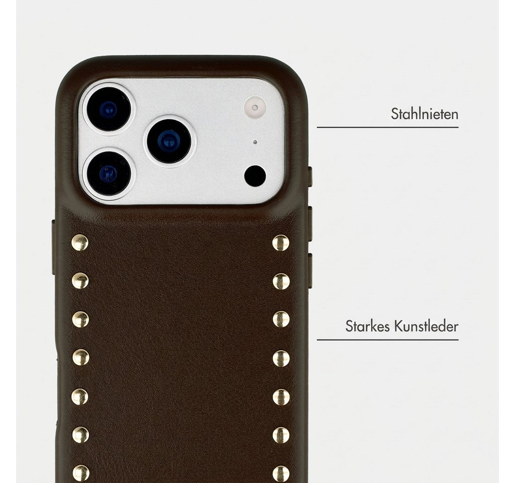 Selencia Backcover Selencia Studs Backcover mit MagSafe Apple iPhone 17 Pro - Cacao Crush – Bild 3 von 5