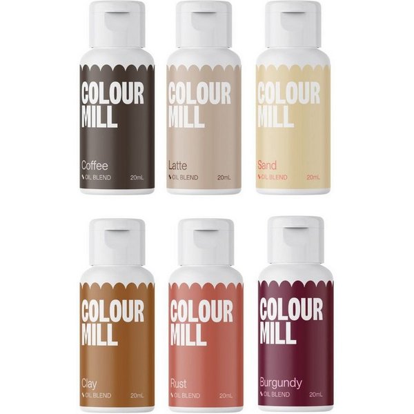 COLOUR MILL Backdekoration COLOUR MILL Öl Lebensmittelfarben Sets, 20 ml, (Set, 6 x 20 ml)