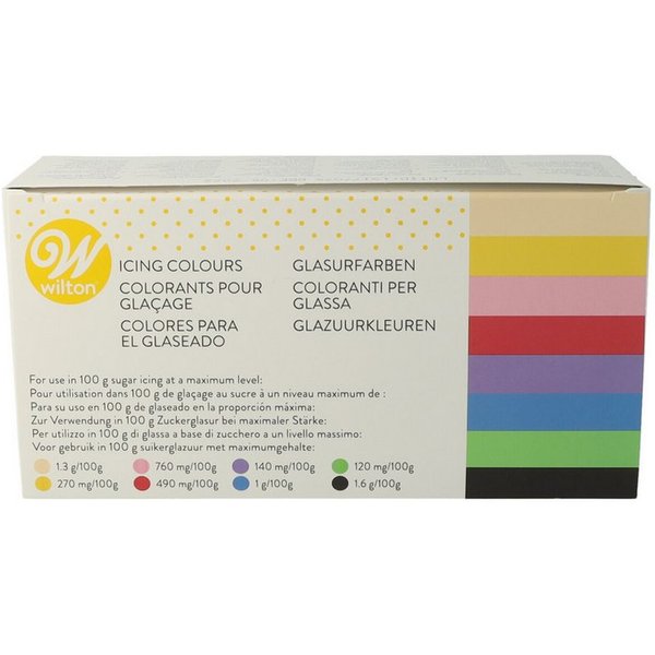 Wilton Backdekoration Wilton Glasurfarben, Gelfarben, Lebensmittelfarben, Icing Colours, (Wilton Set)