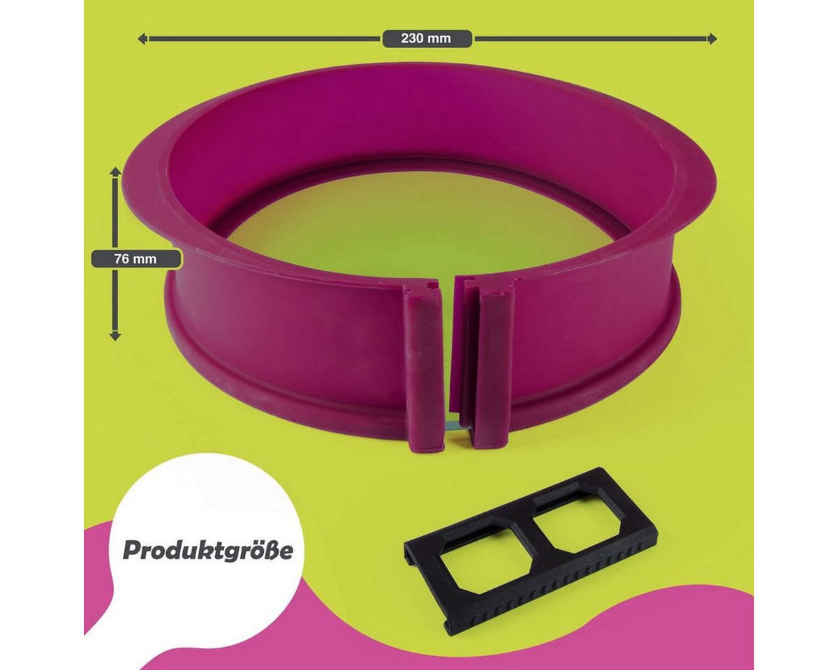 Goods+Gadgets Backform GOODS+GADGETS Silikon Springform Backform 23 cm mit Glasboden, Antihaftbeschichtete Kuchen-Form & Glasboden – Bild 3 von 5