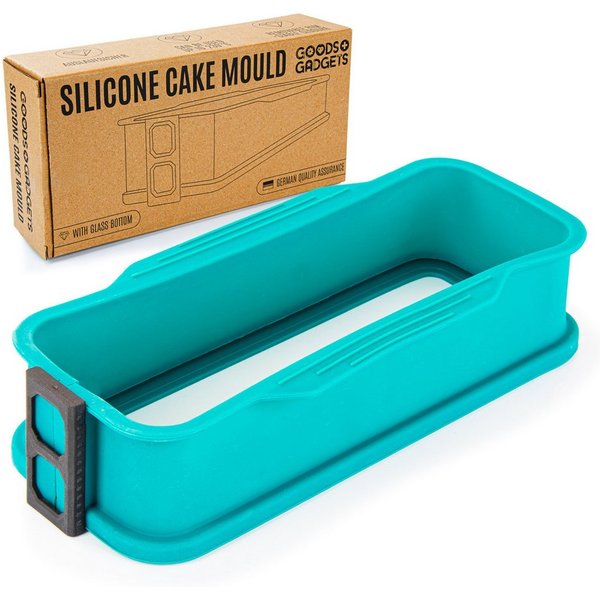 Goods+Gadgets Backform GOODS+GADGETS Silikon Springform Backform 23 cm mit Glasboden, Antihaftbeschichtete Kuchen-Form & Glasboden