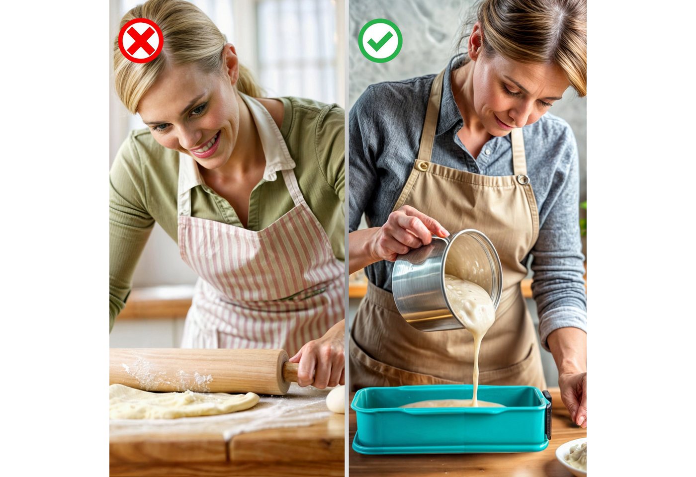 Goods+Gadgets Backform GOODS+GADGETS Silikon Springform Backform 23 cm mit Glasboden, Antihaftbeschichtete Kuchen-Form & Glasboden – Bild 4 von 5
